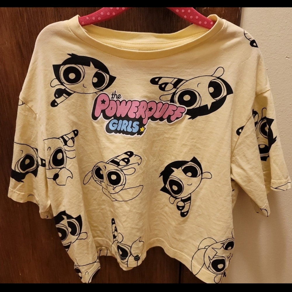 Womens H&M Power Puff Girls Cropped Tee